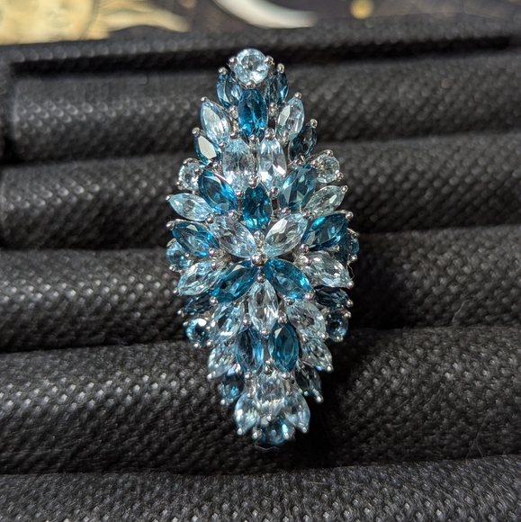 Sterling Silver Blue Topaz Ring - Picture 3 of 9